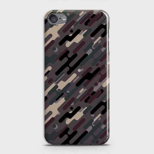 iPod Touch 6 Cover - Camo Series 3 - Red & Brown Design - Matte Finish - Snap On Hard Case with LifeTime Colors Guarantee