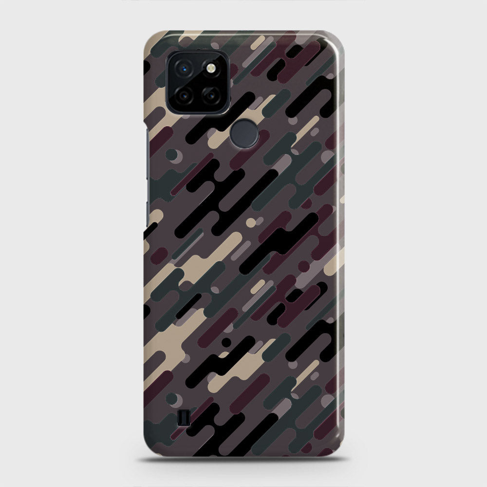 Realme C21Y Cover - Camo Series 3 - Red & Brown Design - Matte Finish - Snap On Hard Case with LifeTime Colors Guarantee