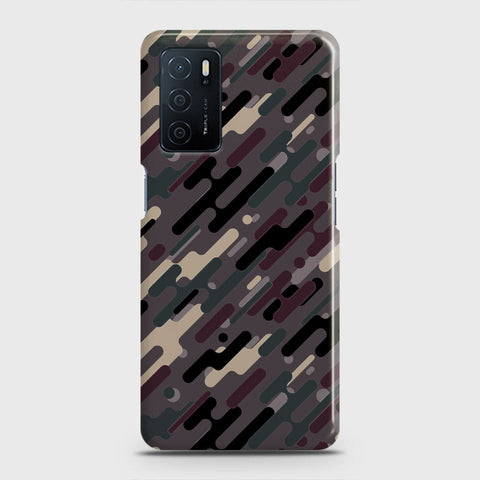 Oppo A16 Cover - Camo Series 3 - Red & Brown Design - Matte Finish - Snap On Hard Case with LifeTime Colors Guarantee