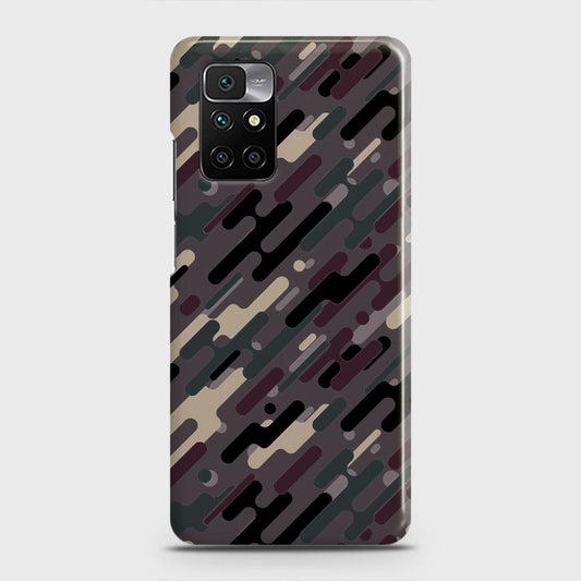 Xiaomi Redmi 10 Cover - Camo Series 3 - Red & Brown Design - Matte Finish - Snap On Hard Case with LifeTime Colors Guarantee