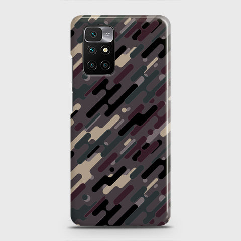 Xiaomi Redmi 10 Cover - Camo Series 3 - Red & Brown Design - Matte Finish - Snap On Hard Case with LifeTime Colors Guarantee