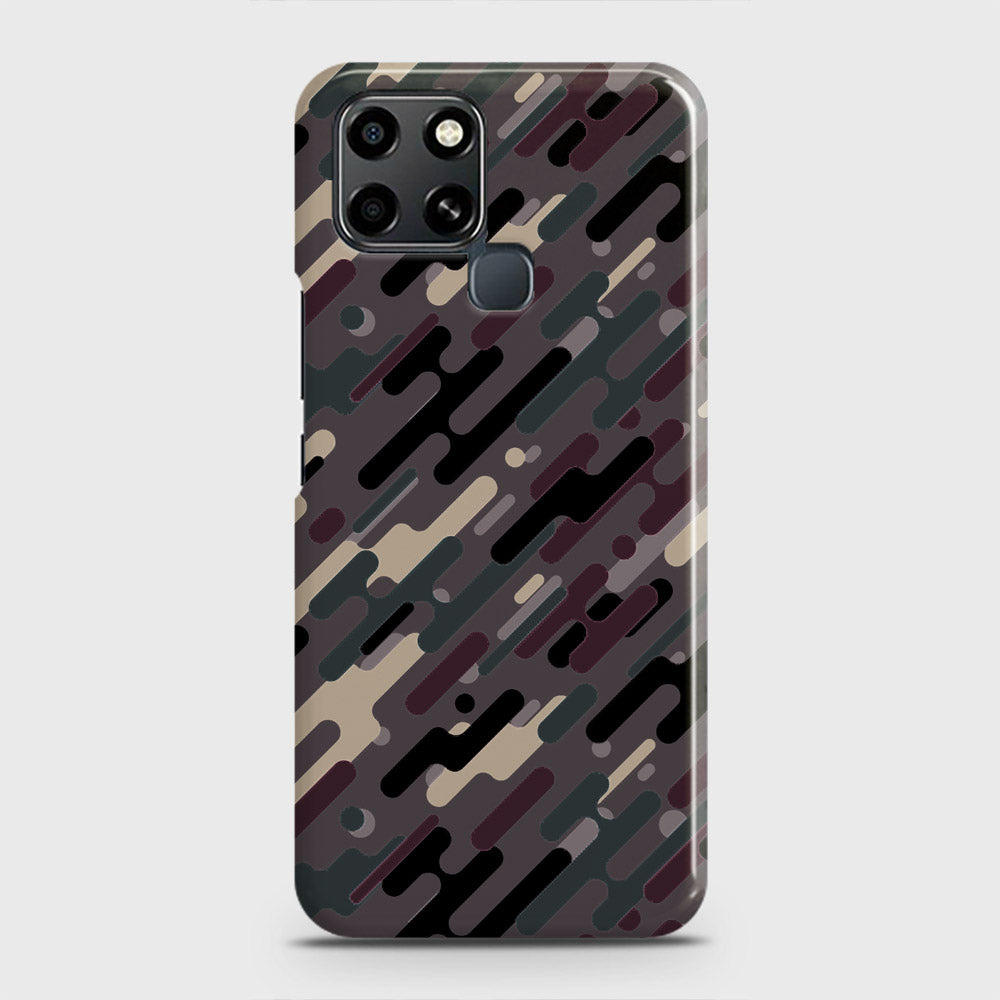 Infinix Smart 6 Cover - Camo Series 3 - Red & Brown Design - Matte Finish - Snap On Hard Case with LifeTime Colors Guarantee