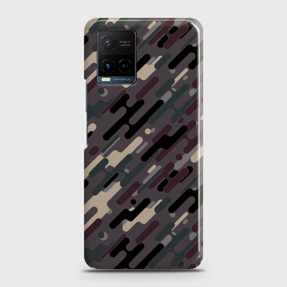 Vivo Y33s Cover - Camo Series 3 - Red & Brown Design - Matte Finish - Snap On Hard Case with LifeTime Colors Guarantee