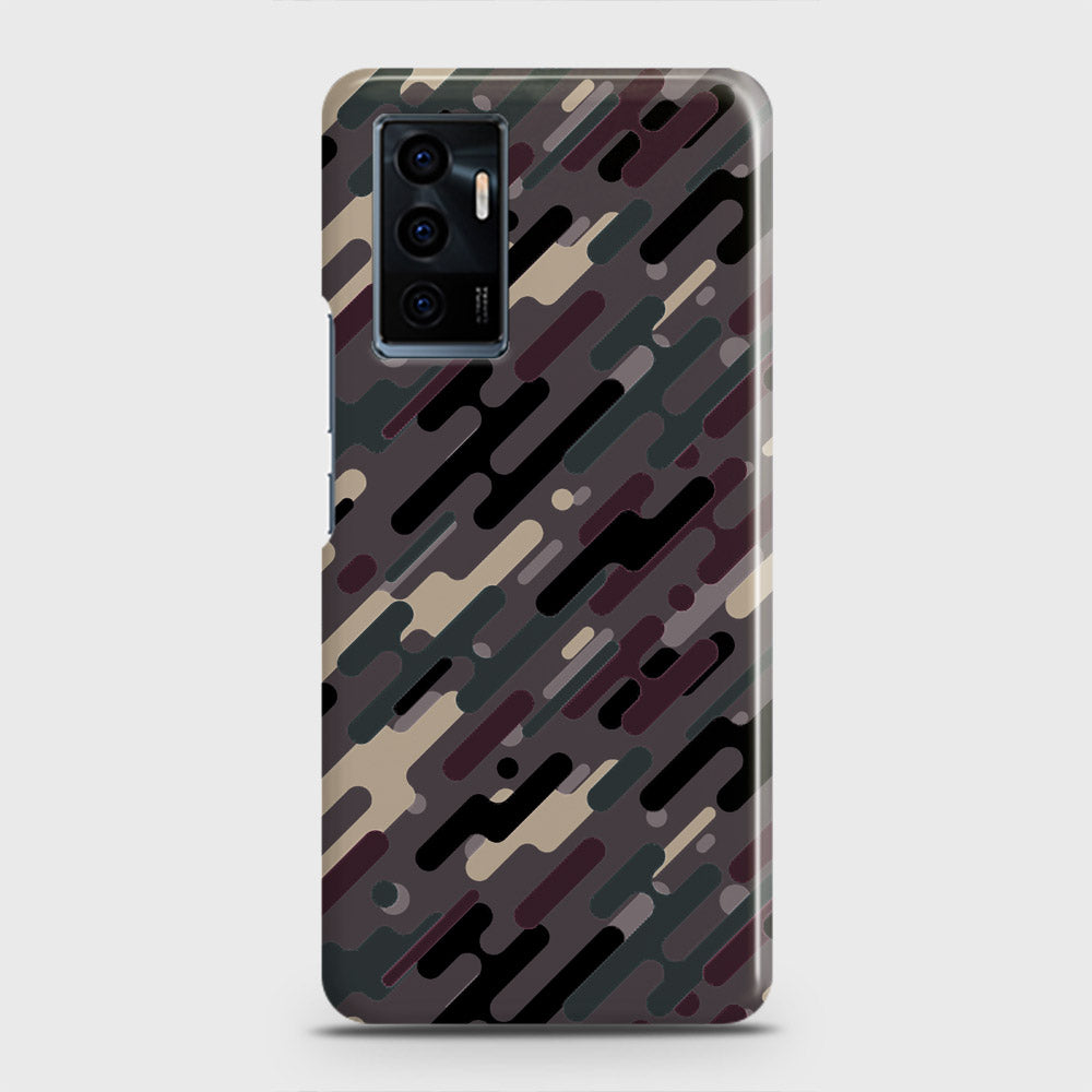 Vivo V23e Cover - Camo Series 3 - Red & Brown Design - Matte Finish - Snap On Hard Case with LifeTime Colors Guarantee