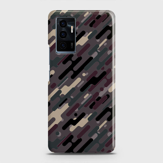 Vivo V23e Cover - Camo Series 3 - Red & Brown Design - Matte Finish - Snap On Hard Case with LifeTime Colors Guarantee