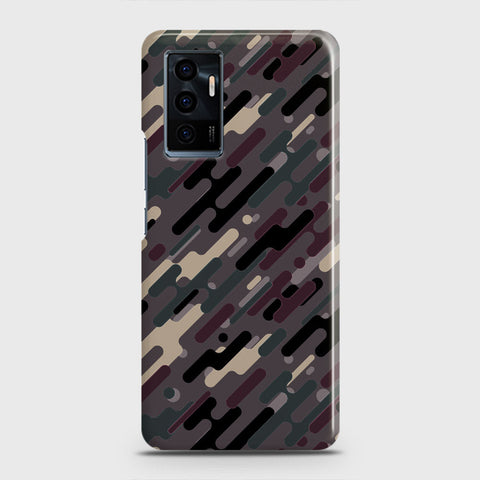 Vivo V23e Cover - Camo Series 3 - Red & Brown Design - Matte Finish - Snap On Hard Case with LifeTime Colors Guarantee