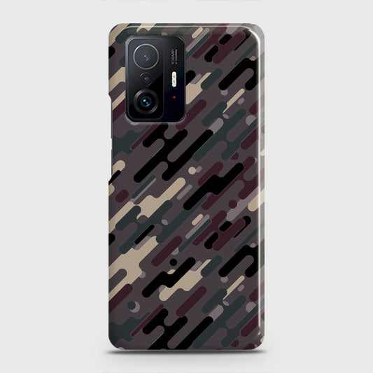 Xiaomi 11T Cover - Camo Series 3 - Red & Brown Design - Matte Finish - Snap On Hard Case with LifeTime Colors Guarantee