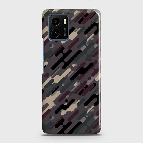 Vivo Y15s Cover - Camo Series 3 - Red & Brown Design - Matte Finish - Snap On Hard Case with LifeTime Colors Guarantee