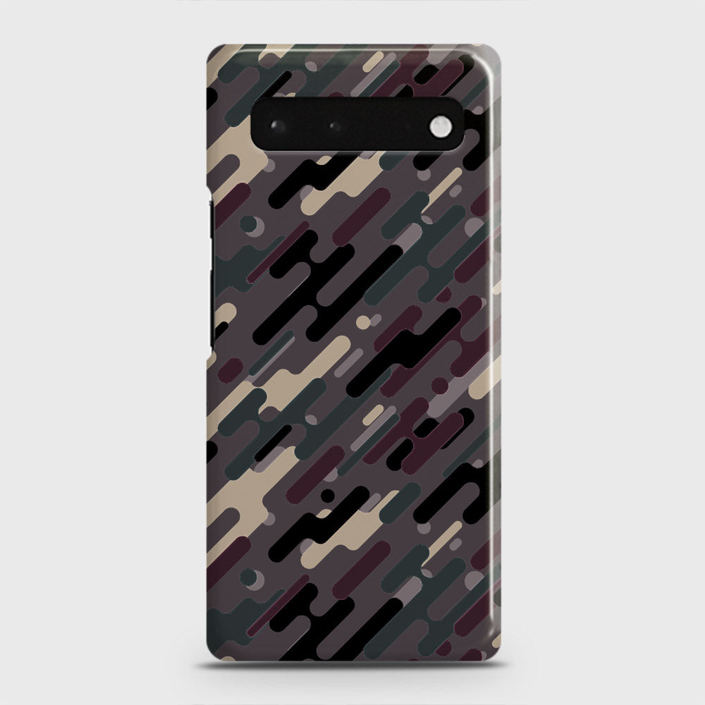 Google Pixel 6 Cover - Camo Series 3 - Red & Brown Design - Matte Finish - Snap On Hard Case with LifeTime Colors Guarantee