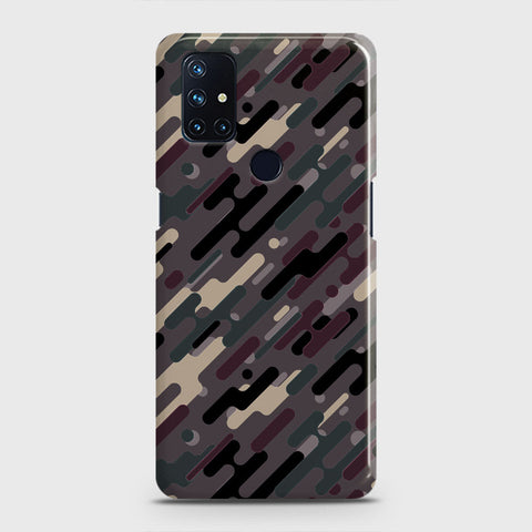 OnePlus Nord N10 5G Cover - Camo Series 3 - Red & Brown Design - Matte Finish - Snap On Hard Case with LifeTime Colors Guarantee