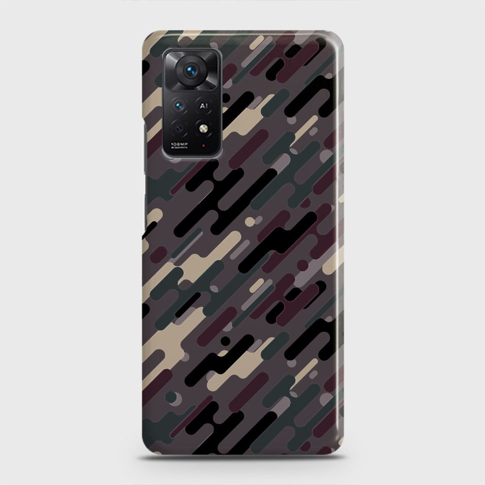 Xiaomi Redmi Note 11S Cover - Camo Series 3 - Red & Brown Design - Matte Finish - Snap On Hard Case with LifeTime Colors Guarantee