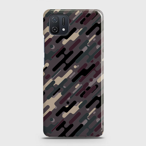 Oppo A16K Cover - Camo Series 3 - Red & Brown Design - Matte Finish - Snap On Hard Case with LifeTime Colors Guarantee