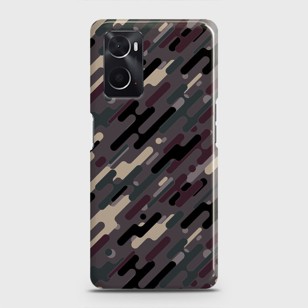 Oppo A36 Cover - Camo Series 3 - Red & Brown Design - Matte Finish - Snap On Hard Case with LifeTime Colors Guarantee