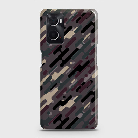 Oppo A36 Cover - Camo Series 3 - Red & Brown Design - Matte Finish - Snap On Hard Case with LifeTime Colors Guarantee