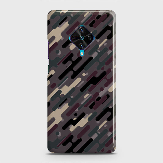 Vivo Y51 (2020 September)  Cover - Camo Series 3 - Red & Brown Design - Matte Finish - Snap On Hard Case with LifeTime Colors Guarantee