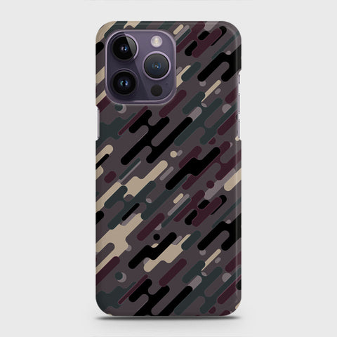 iPhone 14 Pro Cover - Camo Series 3 - Red & Brown Design - Matte Finish - Snap On Hard Case with LifeTime Colors Guarantee