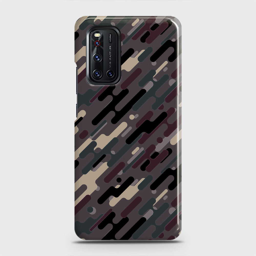 Vivo V19  Cover - Camo Series 3 - Red & Brown Design - Matte Finish - Snap On Hard Case with LifeTime Colors Guarantee