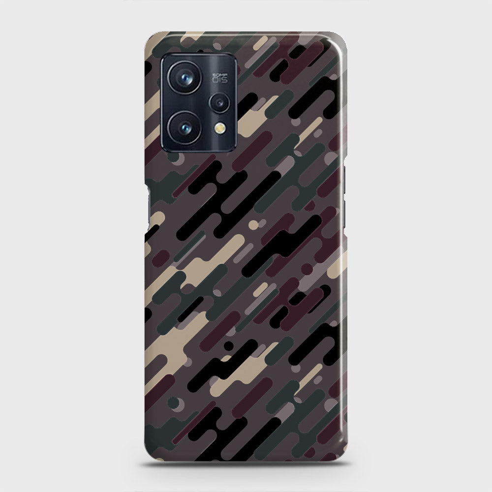 Realme 9 Pro Plus Cover - Camo Series 3 - Red & Brown Design - Matte Finish - Snap On Hard Case with LifeTime Colors Guarantee