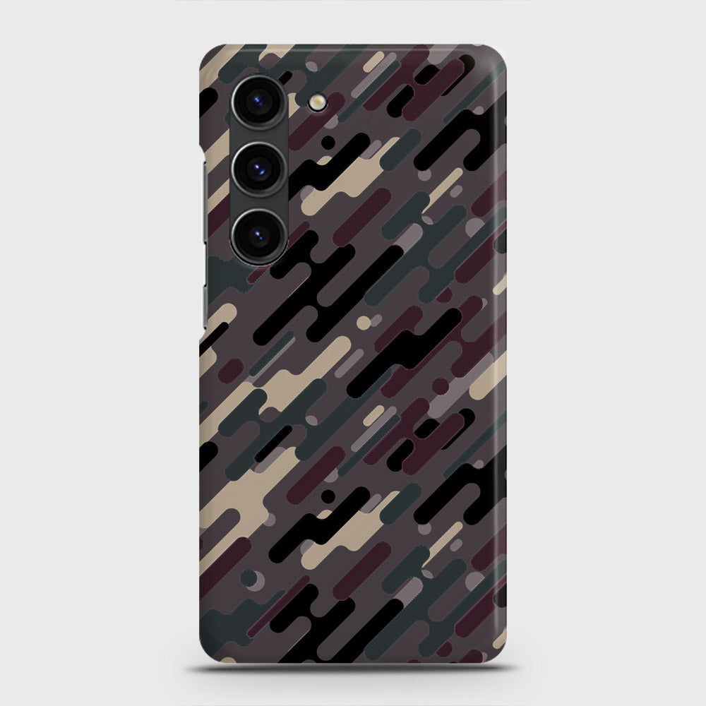 Samsung Galaxy S23 Cover - Camo Series 3 - Red & Brown Design - Matte Finish - Snap On Hard Case with LifeTime Colors Guarantee