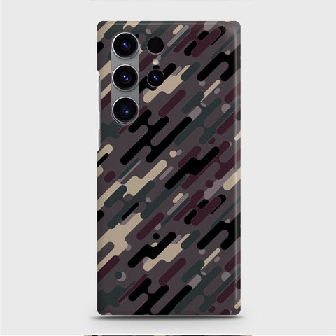 Samsung Galaxy S23 Ultra Cover - Camo Series 3 - Red & Brown Design - Matte Finish - Snap On Hard Case with LifeTime Colors Guarantee