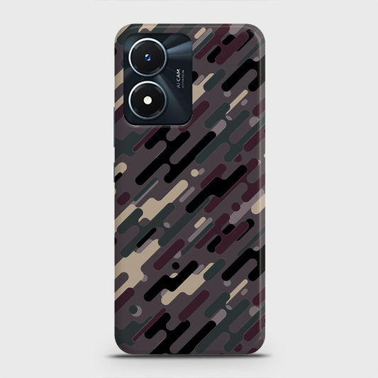 Vivo Y02s Cover - Camo Series 3 - Red & Brown Design - Matte Finish - Snap On Hard Case with LifeTime Colors Guarantee