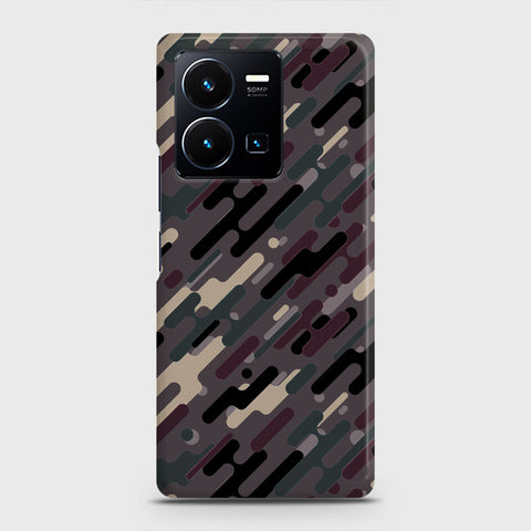 Vivo Y35 Cover - Camo Series 3 - Red & Brown Design - Matte Finish - Snap On Hard Case with LifeTime Colors Guarantee