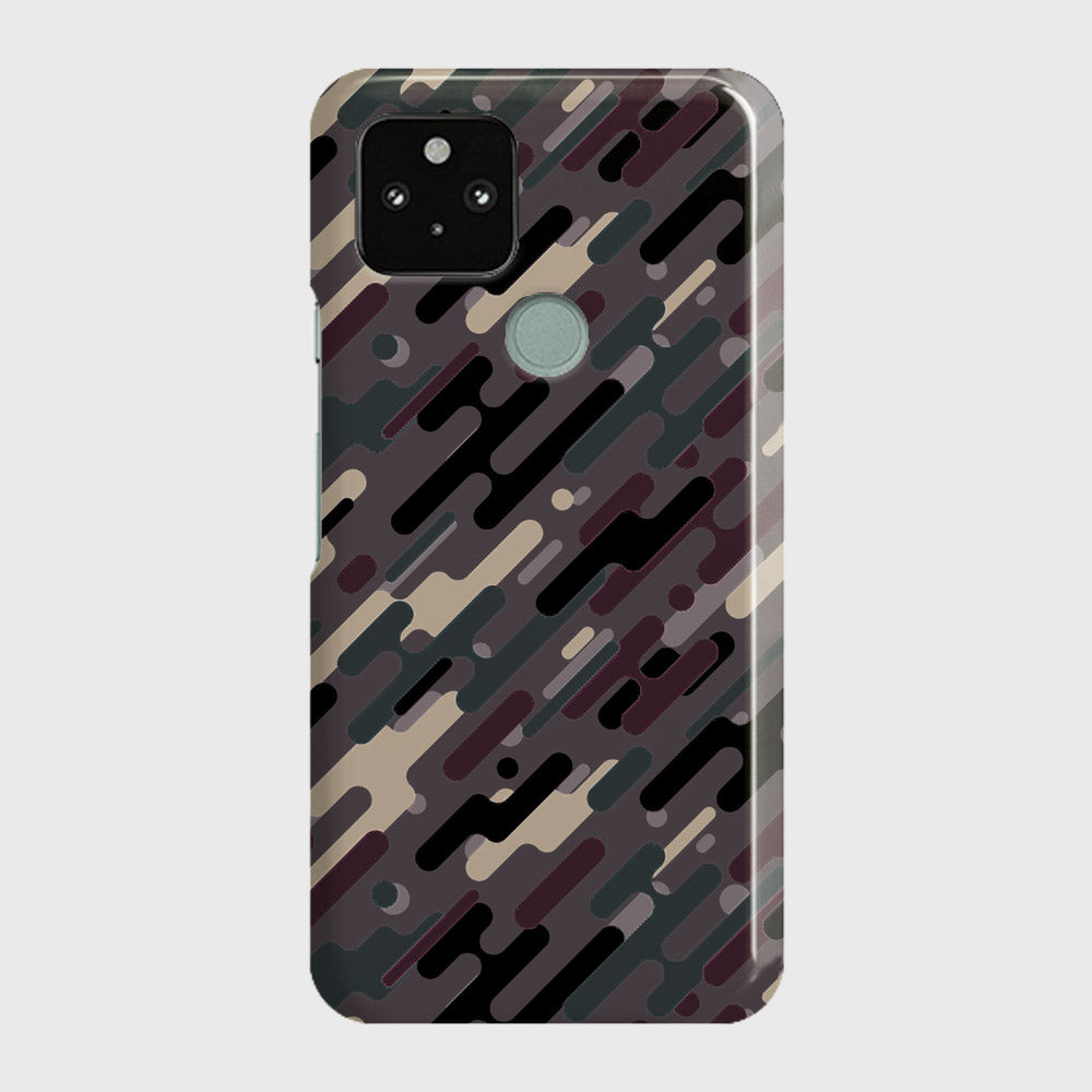 Google Pixel 5 XL Cover - Camo Series 3 - Red & Brown Design - Matte Finish - Snap On Hard Case with LifeTime Colors Guarantee