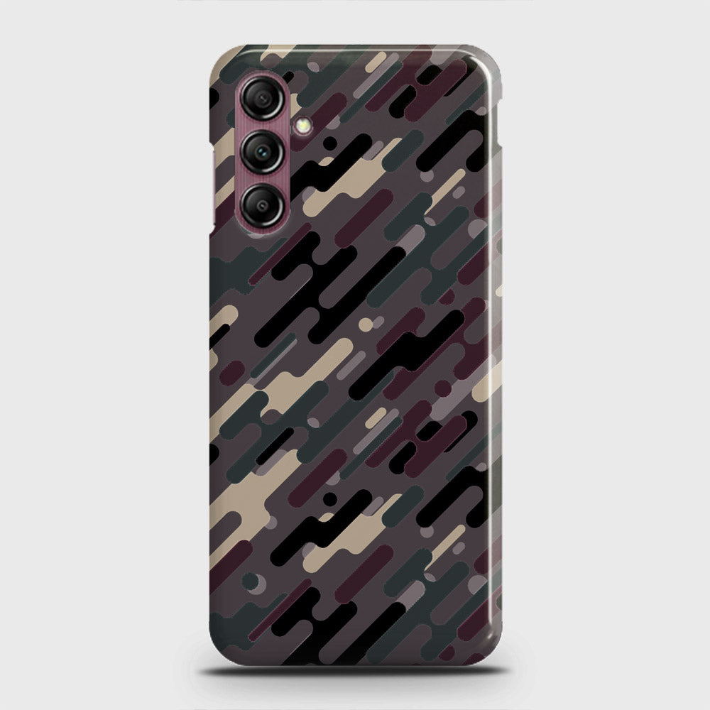Samsung Galaxy A14 4G Cover - Camo Series 3 - Red & Brown Design - Matte Finish - Snap On Hard Case with LifeTime Colors Guarantee