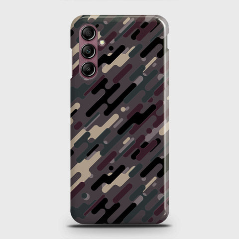 Samsung Galaxy A14 4G Cover - Camo Series 3 - Red & Brown Design - Matte Finish - Snap On Hard Case with LifeTime Colors Guarantee