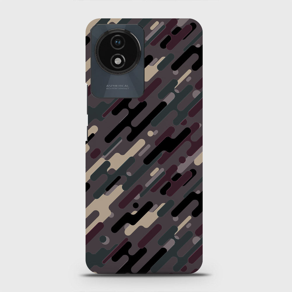 Vivo Y02 Cover - Camo Series 3 - Red & Brown Design - Matte Finish - Snap On Hard Case with LifeTime Colors Guarantee