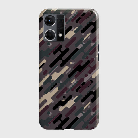 Oppo F21 Pro 4G Cover - Camo Series 3 - Red & Brown Design - Matte Finish - Snap On Hard Case with LifeTime Colors Guarantee