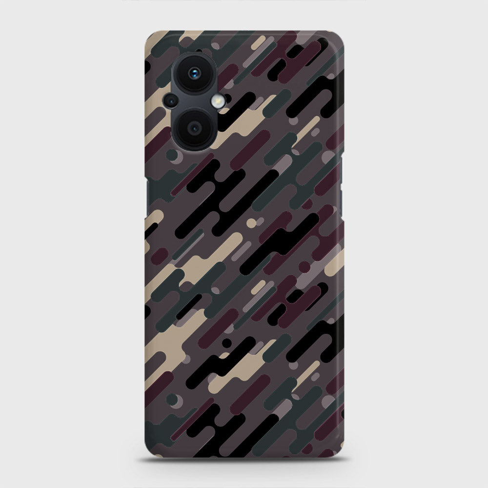 Oppo F21 Pro 5G Cover - Camo Series 3 - Red & Brown Design - Matte Finish - Snap On Hard Case with LifeTime Colors Guarantee