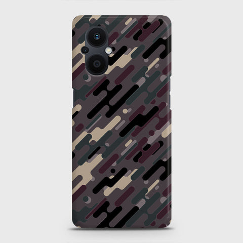 Oppo F21 Pro 5G Cover - Camo Series 3 - Red & Brown Design - Matte Finish - Snap On Hard Case with LifeTime Colors Guarantee