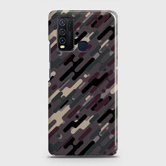 Vivo Y30  Cover - Camo Series 3 - Red & Brown Design - Matte Finish - Snap On Hard Case with LifeTime Colors Guarantee