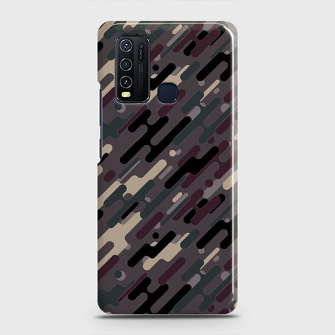 Vivo Y30  Cover - Camo Series 3 - Red & Brown Design - Matte Finish - Snap On Hard Case with LifeTime Colors Guarantee