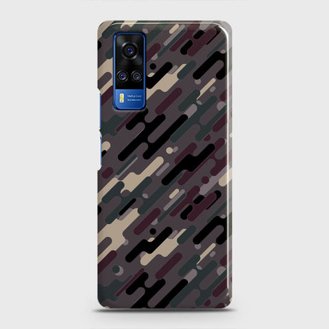 Vivo Y51 2020  Cover - Camo Series 3 - Red & Brown Design - Matte Finish - Snap On Hard Case with LifeTime Colors Guarantee