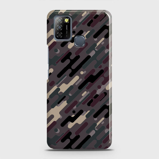 Infinix Smart 5 Cover - Camo Series 3 - Red & Brown Design - Matte Finish - Snap On Hard Case with LifeTime Colors Guarantee