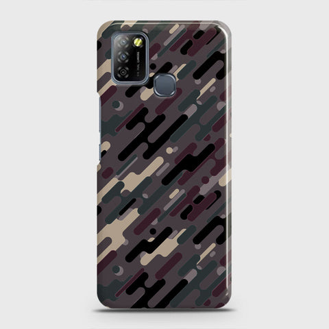 Infinix Smart 5 Cover - Camo Series 3 - Red & Brown Design - Matte Finish - Snap On Hard Case with LifeTime Colors Guarantee