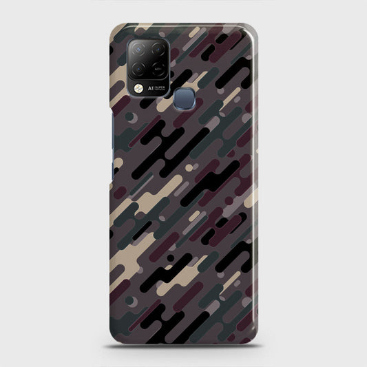Infinix Hot 10s Cover - Camo Series 3 - Red & Brown Design - Matte Finish - Snap On Hard Case with LifeTime Colors Guarantee