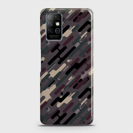 Infinix Note 8 Cover - Camo Series 3 - Red & Brown Design - Matte Finish - Snap On Hard Case with LifeTime Colors Guarantee