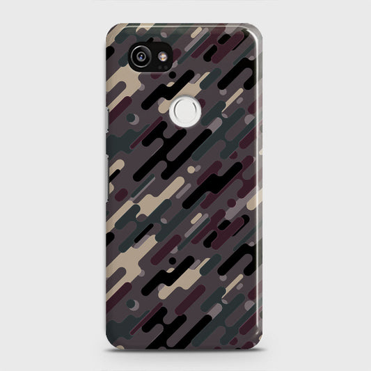 Google Pixel 2 XL Cover - Camo Series 3 - Red & Brown Design - Matte Finish - Snap On Hard Case with LifeTime Colors Guarantee