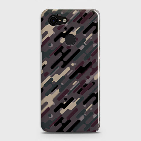 Google Pixel 3 Cover - Camo Series 3 - Red & Brown Design - Matte Finish - Snap On Hard Case with LifeTime Colors Guarantee