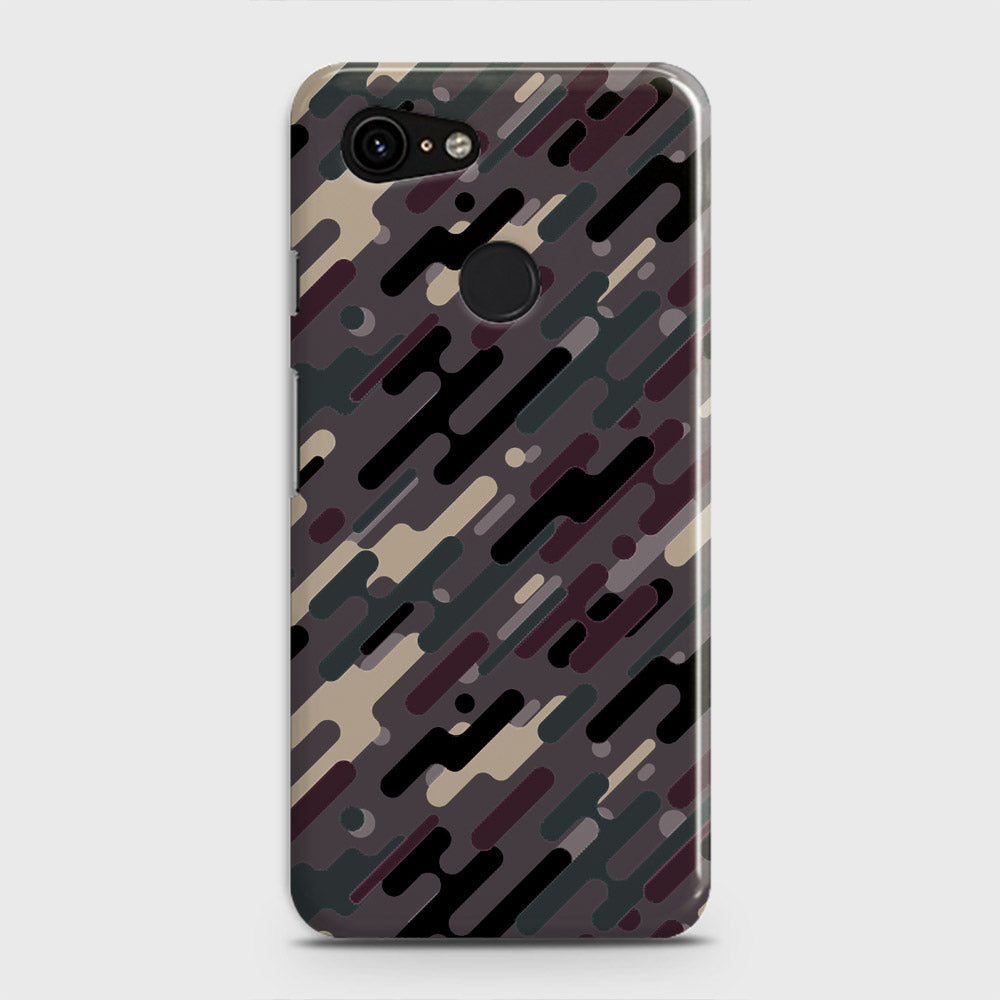 Google Pixel 3 XL Cover - Camo Series 3 - Red & Brown Design - Matte Finish - Snap On Hard Case with LifeTime Colors Guarantee