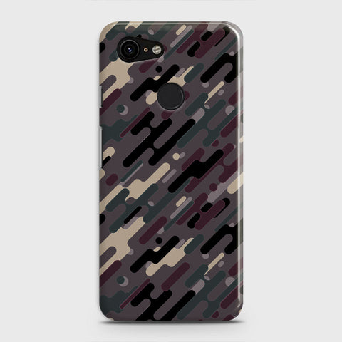 Google Pixel 3 XL Cover - Camo Series 3 - Red & Brown Design - Matte Finish - Snap On Hard Case with LifeTime Colors Guarantee