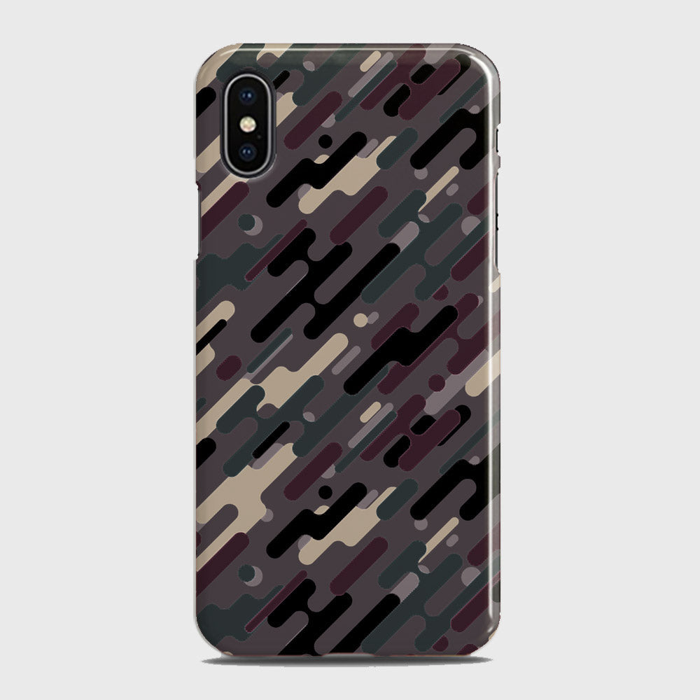 iPhone X Cover - Camo Series 3 - Red & Brown Design - Matte Finish - Snap On Hard Case with LifeTime Colors Guarantee