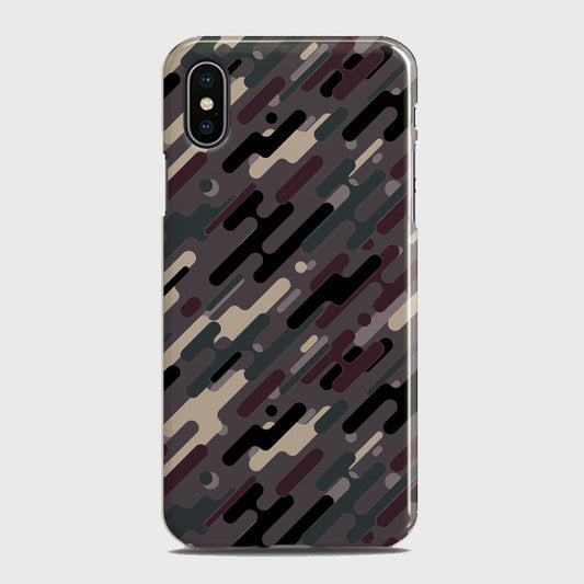 iPhone X Cover - Camo Series 3 - Red & Brown Design - Matte Finish - Snap On Hard Case with LifeTime Colors Guarantee