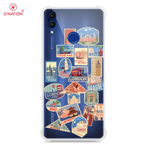 Huawei Honor 8C Cover - Personalised Boarding Pass Ticket Series - 5 Designs - Clear Phone Case - Soft Silicon Borders