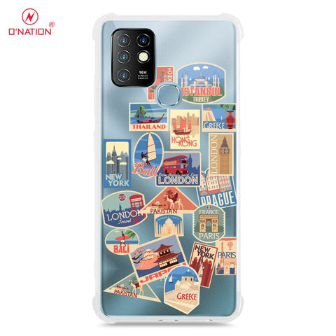 Infinix Hot 10 Cover - Personalised Boarding Pass Ticket Series - 5 Designs - Clear Phone Case - Soft Silicon Borders