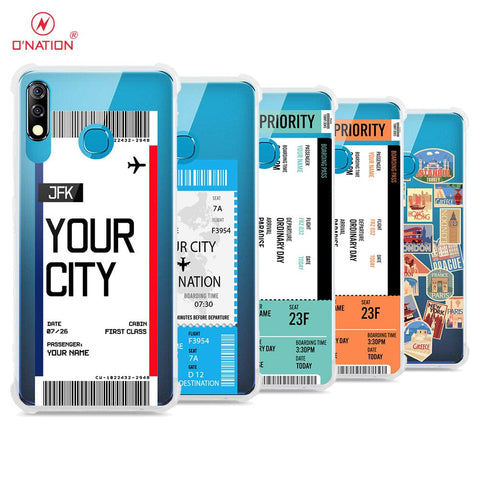 Infinix Hot 8 Lite Cover - Personalised Boarding Pass Ticket Series - 5 Designs - Clear Phone Case - Soft Silicon Borders