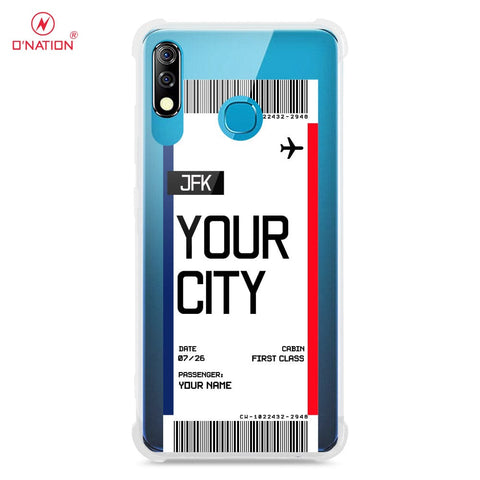 Infinix Hot 8 Lite Cover - Personalised Boarding Pass Ticket Series - 5 Designs - Clear Phone Case - Soft Silicon Borders